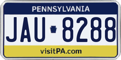 PA license plate JAU8288