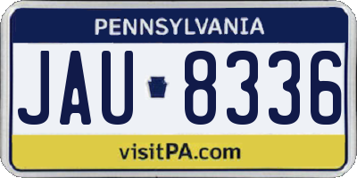 PA license plate JAU8336