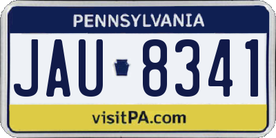 PA license plate JAU8341