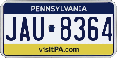 PA license plate JAU8364