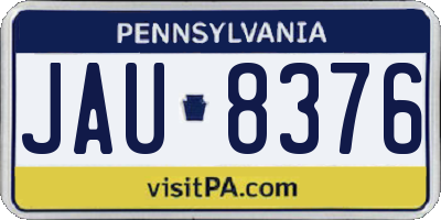 PA license plate JAU8376