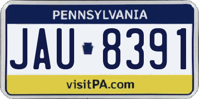 PA license plate JAU8391