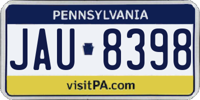 PA license plate JAU8398