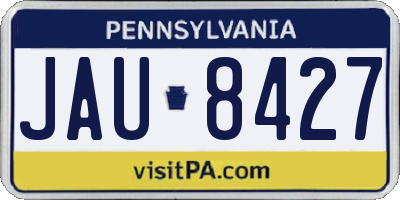 PA license plate JAU8427