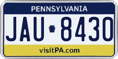 PA license plate JAU8430