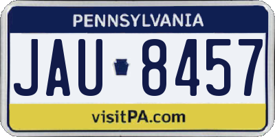 PA license plate JAU8457