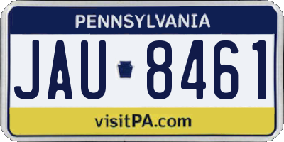 PA license plate JAU8461