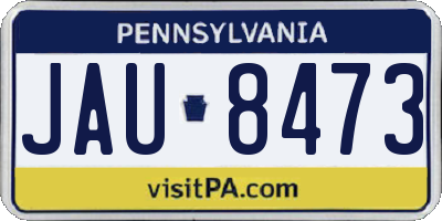 PA license plate JAU8473