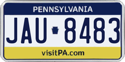 PA license plate JAU8483