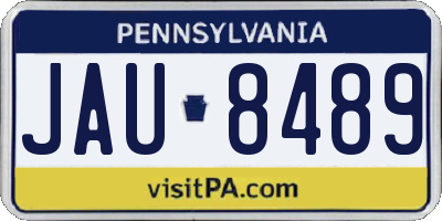 PA license plate JAU8489