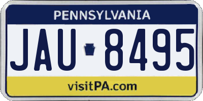 PA license plate JAU8495