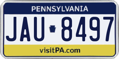 PA license plate JAU8497