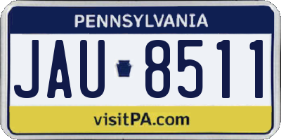 PA license plate JAU8511
