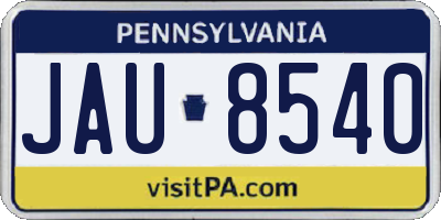 PA license plate JAU8540