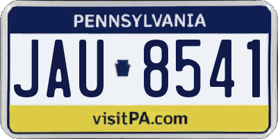 PA license plate JAU8541