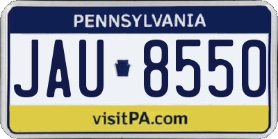 PA license plate JAU8550