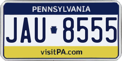 PA license plate JAU8555