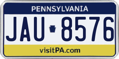 PA license plate JAU8576
