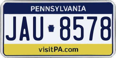 PA license plate JAU8578