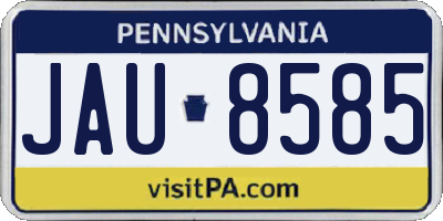 PA license plate JAU8585