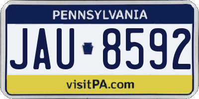 PA license plate JAU8592
