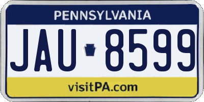 PA license plate JAU8599