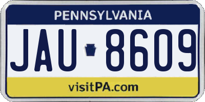 PA license plate JAU8609