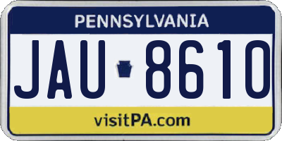 PA license plate JAU8610