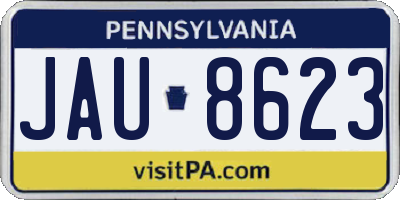 PA license plate JAU8623