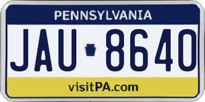 PA license plate JAU8640
