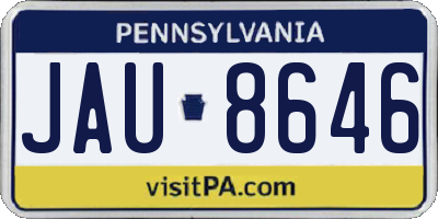 PA license plate JAU8646