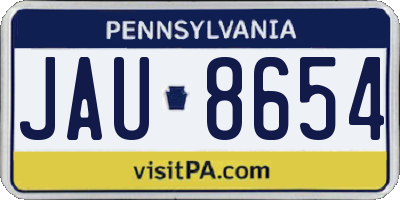 PA license plate JAU8654