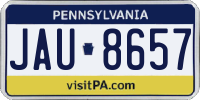 PA license plate JAU8657