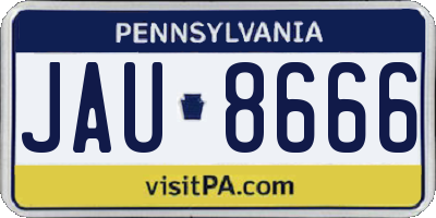 PA license plate JAU8666