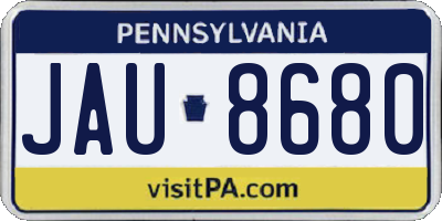 PA license plate JAU8680