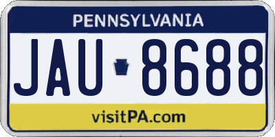 PA license plate JAU8688