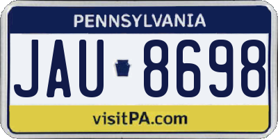 PA license plate JAU8698
