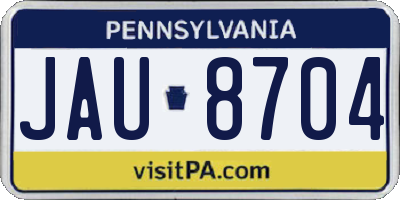 PA license plate JAU8704