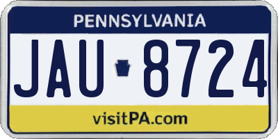 PA license plate JAU8724