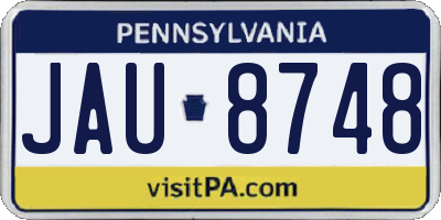 PA license plate JAU8748