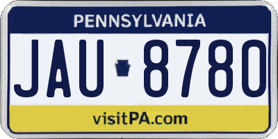 PA license plate JAU8780