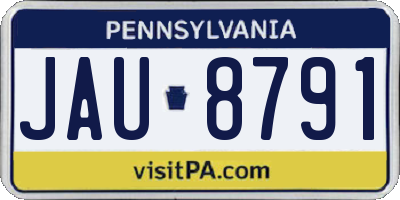 PA license plate JAU8791