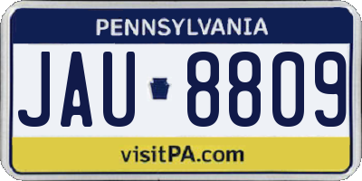 PA license plate JAU8809