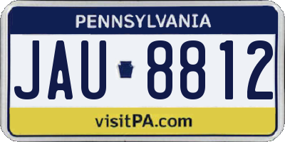 PA license plate JAU8812