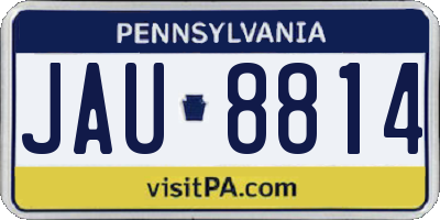 PA license plate JAU8814