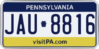 PA license plate JAU8816