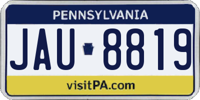 PA license plate JAU8819
