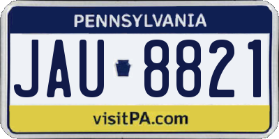 PA license plate JAU8821