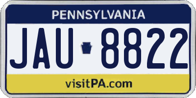 PA license plate JAU8822