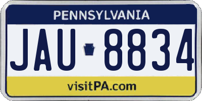 PA license plate JAU8834